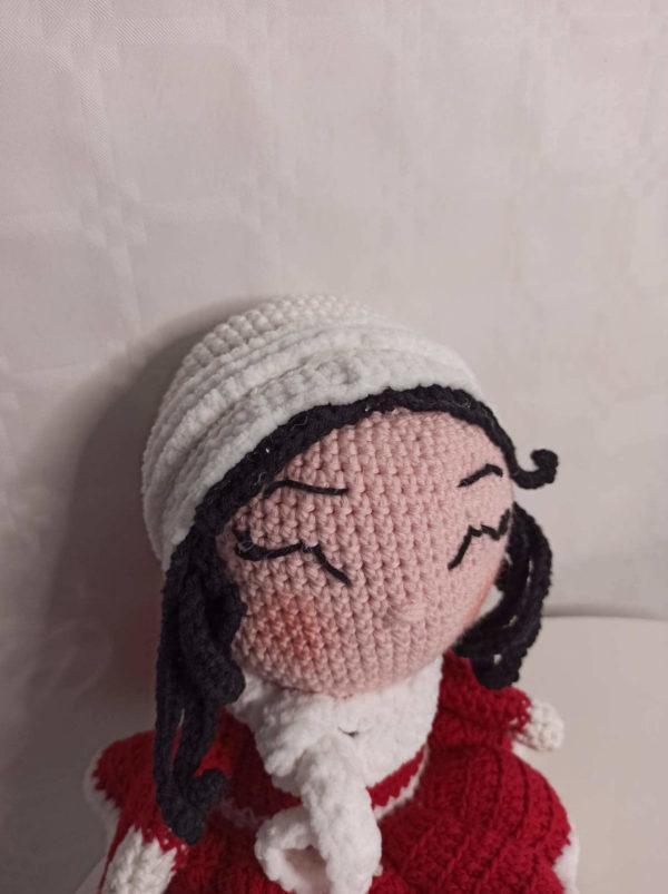 Poupée crochet rouge / blanc