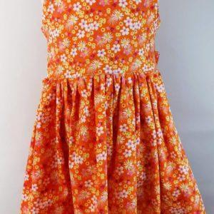 Robe orange motif floral